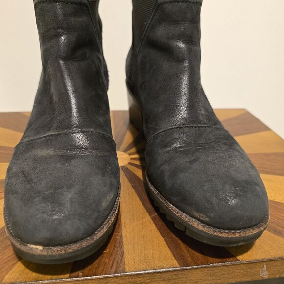 Sorel Cate Chelsea Boots Womens 6.5 Shoes Ankle Lug Leather Black Classic Heel - Picture 12 of 14